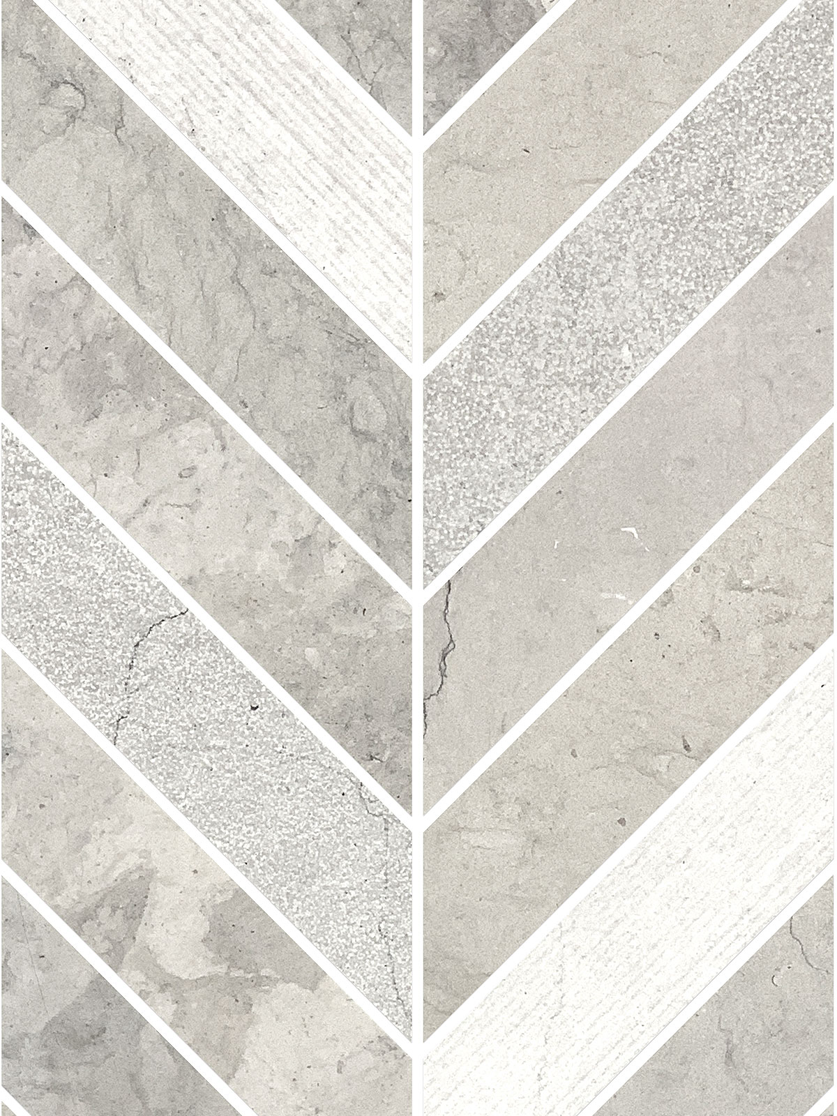 Gray modern limestone chevron mosaic backsplash tile BA631612