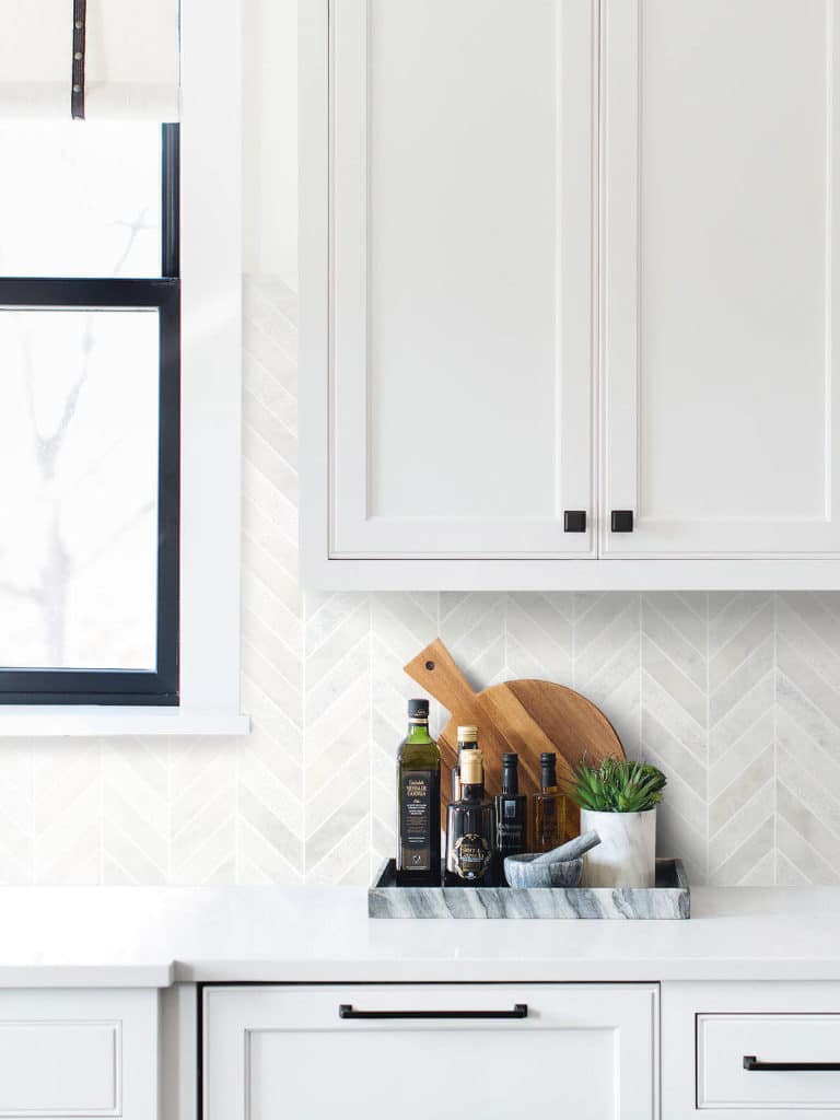 White Modern Marble Chevron Backsplash Tile | Backsplash.com