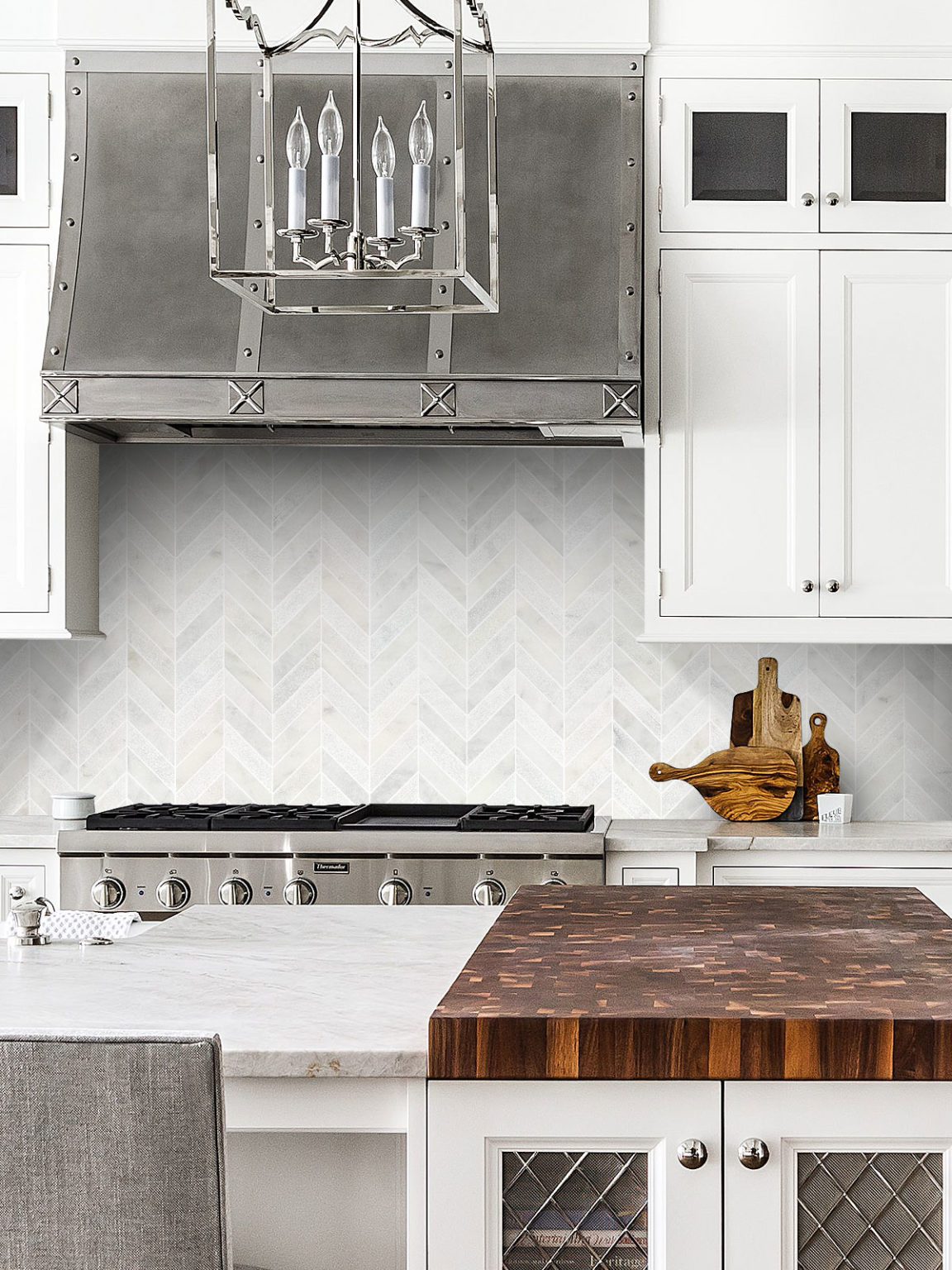 White Modern Marble Chevron Backsplash Tile | Backsplash.com