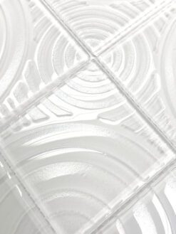 White glass mosaic backsplash pattern design BA64001 1