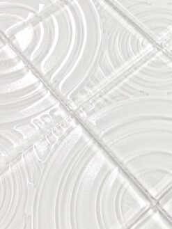 White glass mosaic backsplash pattern design BA64001 2