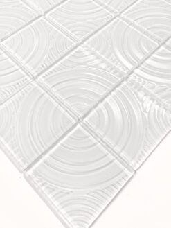 White glass mosaic backsplash pattern design BA64001 4