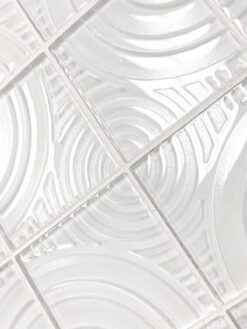 White glass mosaic backsplash pattern design BA64001 5
