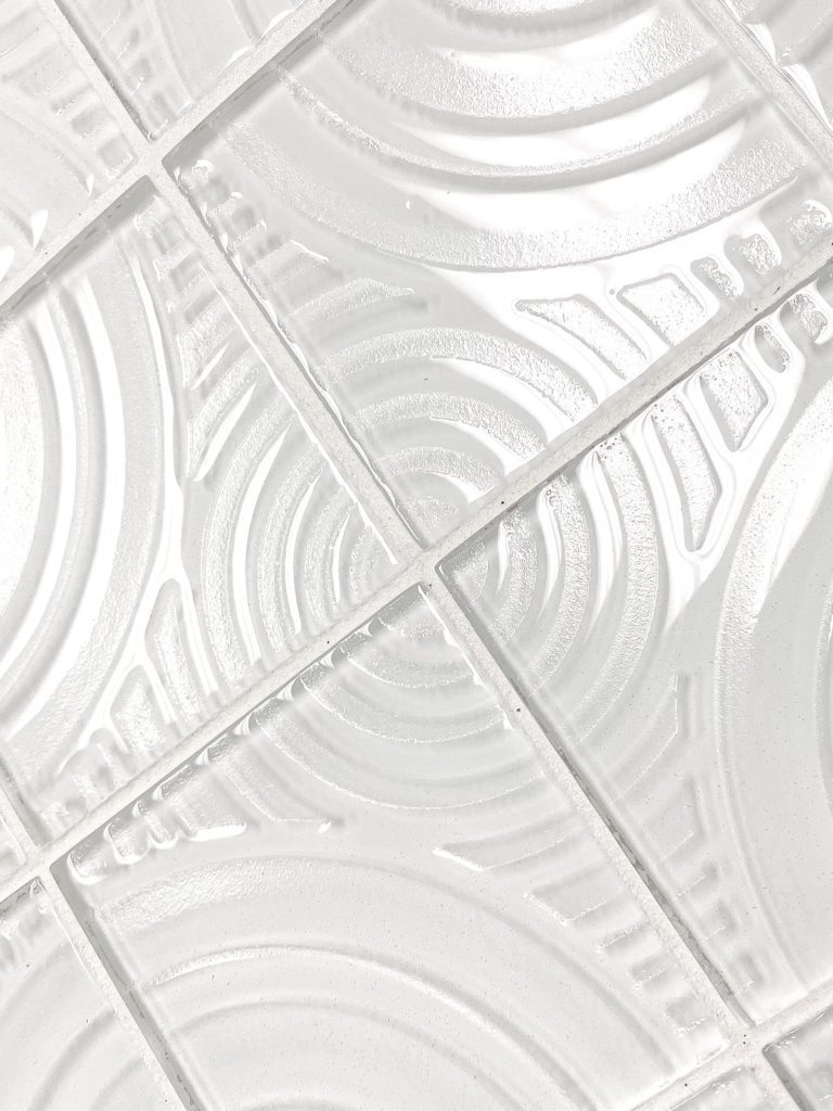 White Glass Bacskplash Tile ( Pattern Design ) Elegant Look!