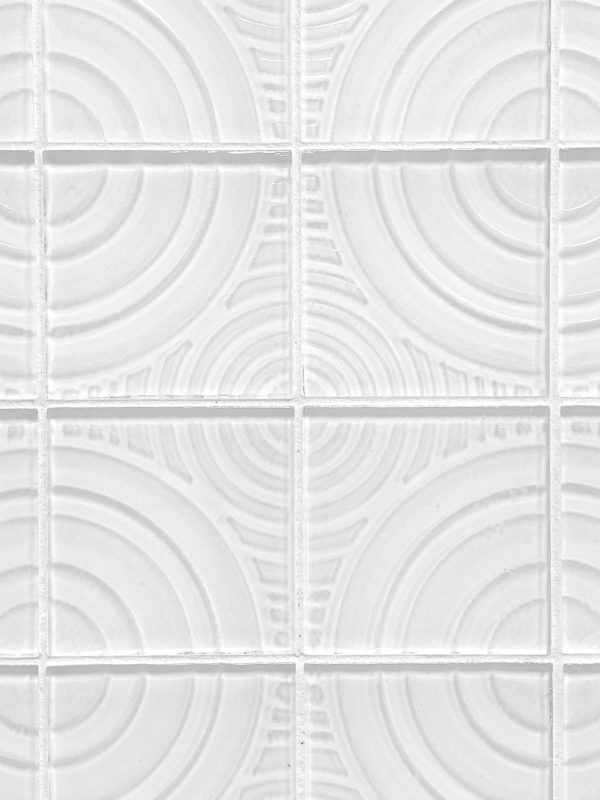 White glass mosaic backsplash pattern design BA64001 6