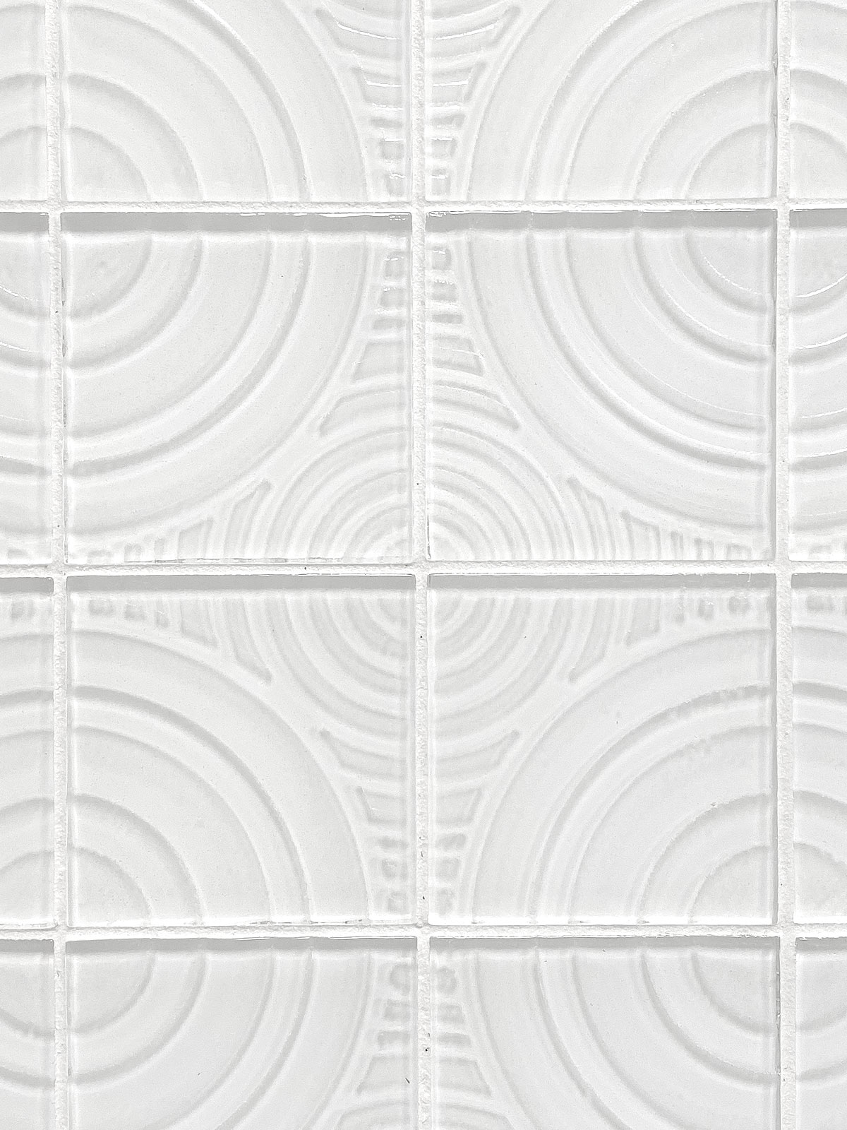 White glass mosaic backsplash pattern design BA64001 6