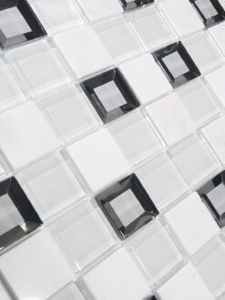 Modern White Glass Marble Mirror Backsplash Tile 2 BA62047