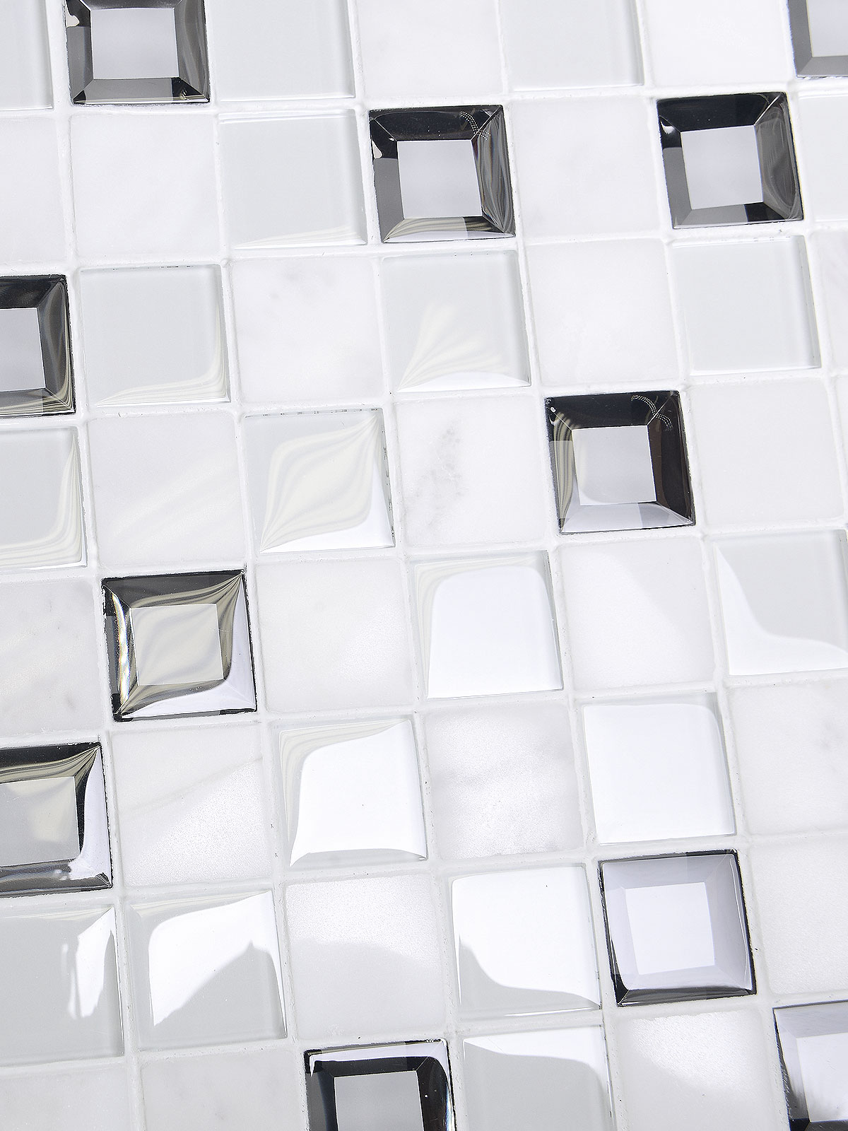 Modern White Glass Marble Mirror Backsplash Tile 5 BA62047