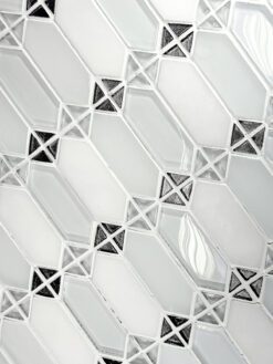 White Glass Marble Modern Backsplash Tile 3 BA62048