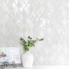 White Unique Glass Marble Kitchen Backsplash Tile BA62046