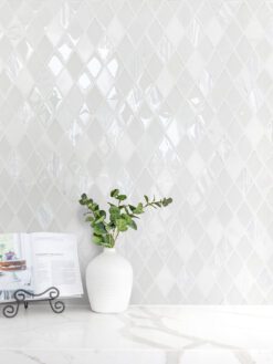 White Unique Glass Marble Kitchen Backsplash Tile BA62046