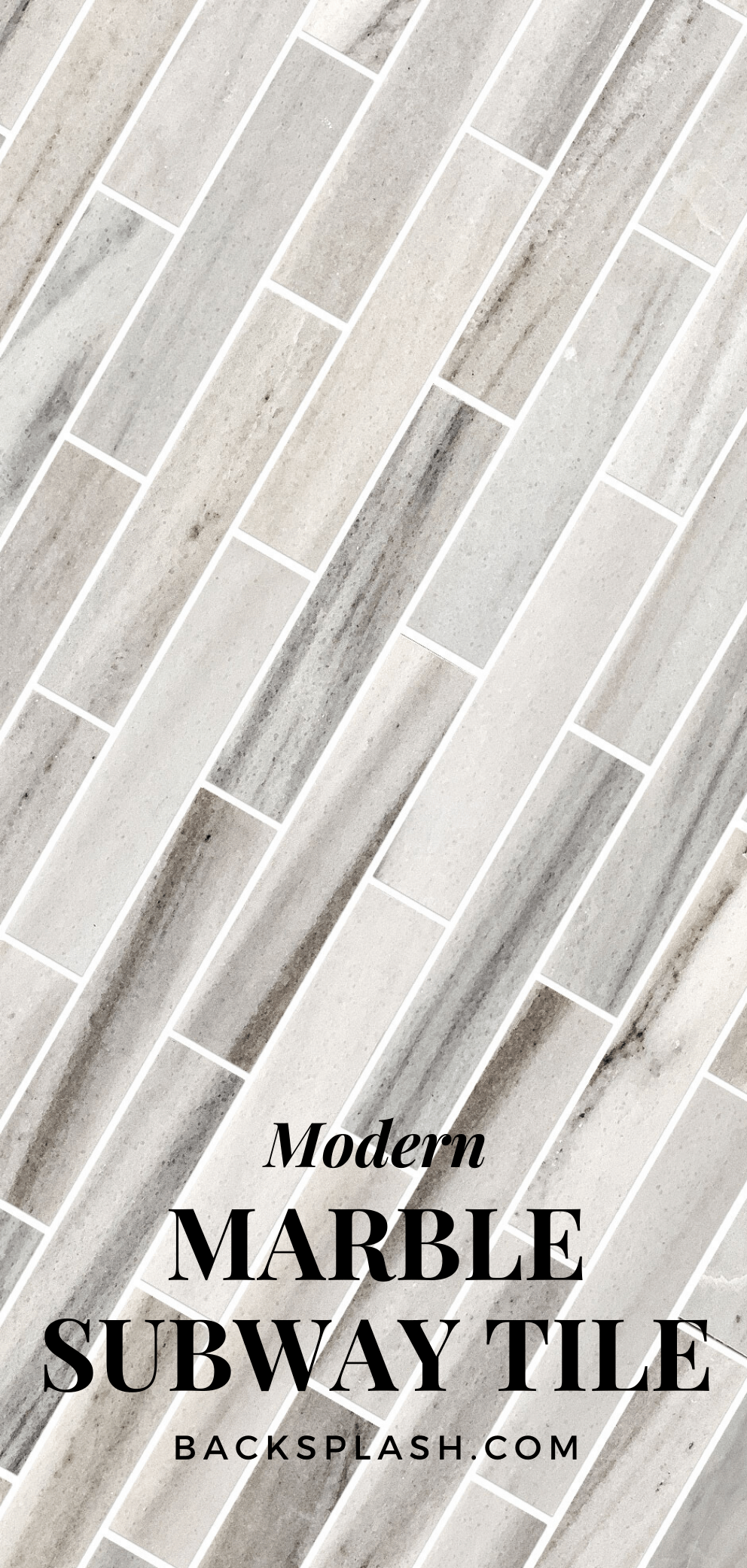 Modern White Gray Marble Kitchen Backsplash Tile BA1034 #whitekitchenbacksplash #whitebacksplash#modernbacksplash #whitegraybacksplash #marblebacksplash #subwaybacksplash #whitemarblebacksplash