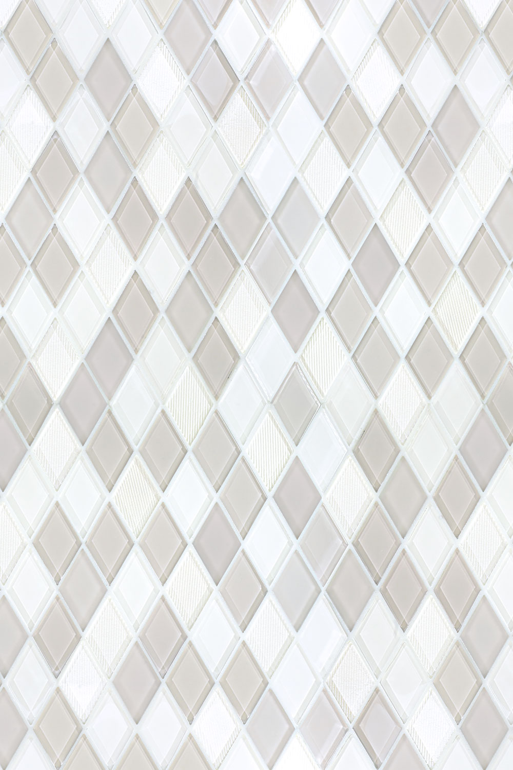 Beige Glass Rhomboid Design Kitchen Backsplash Tile
