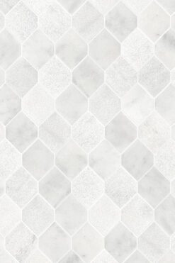 White Gray Marble Mosaic Backsplash Tile BA630112