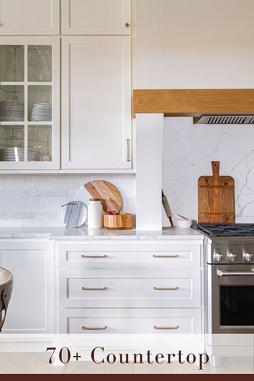 white cabinets with white countertop