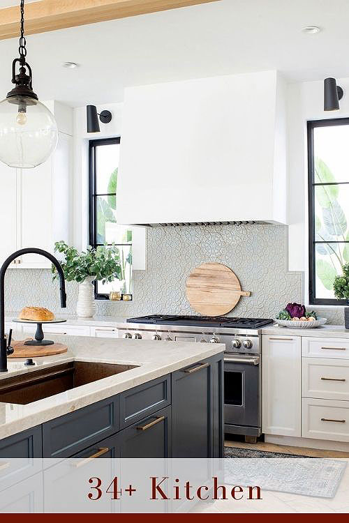 White Cabinets with Brass Hardware
