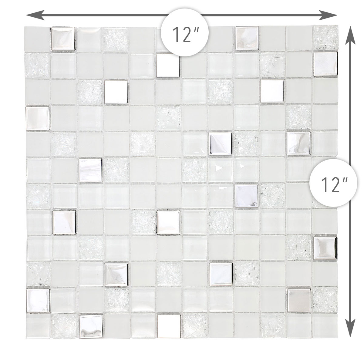 BA1183 modern glass and metal tile size