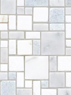 Blue White Marble Mosaic Backsplash Tile BA7001 3