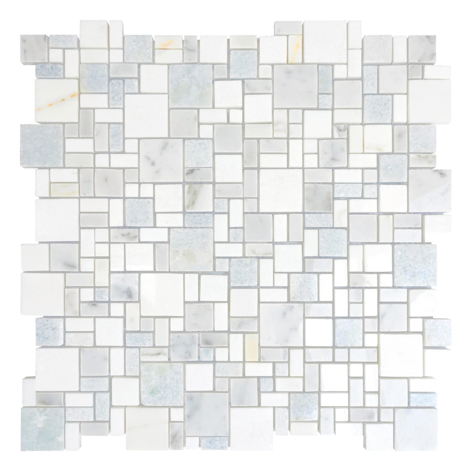 Blue White Marble Mosaic Backsplash Tile BA7001 5