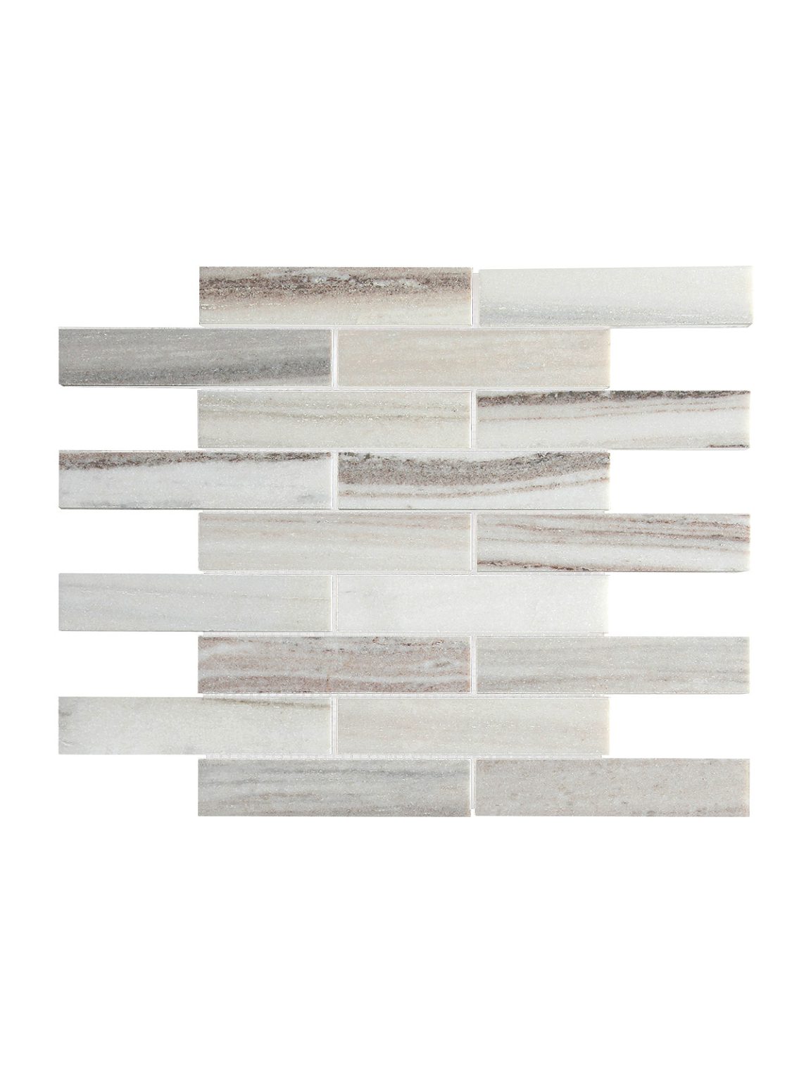 Modern Subway Rosewood and Gray Marble Backsplash Tile