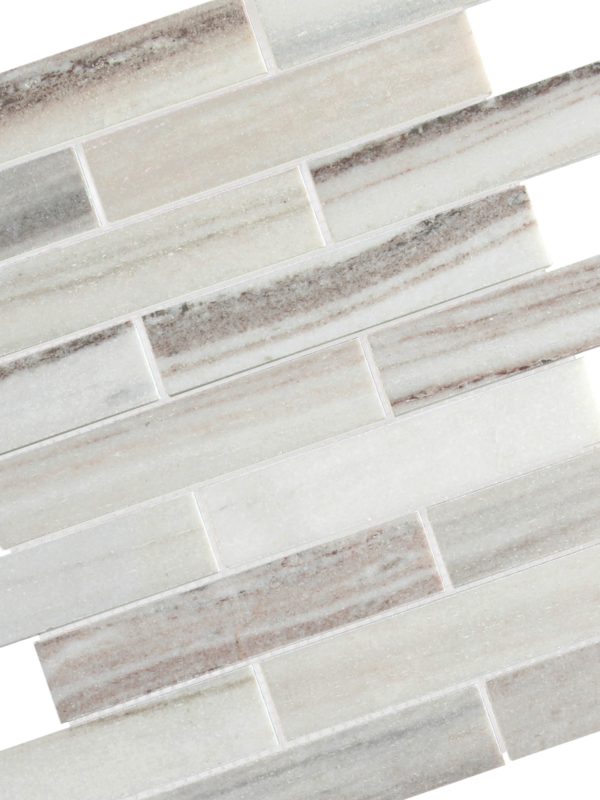 Modern Subway Rosewood and Gray Marble Mosaic Backsplash Tile BA6315 3