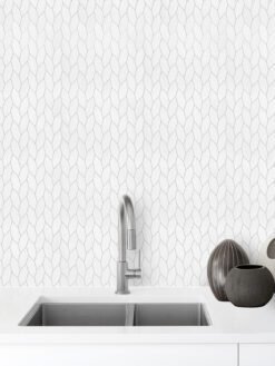 Modern White Marble Backsplash Mosaic Tile BA6303 1 1