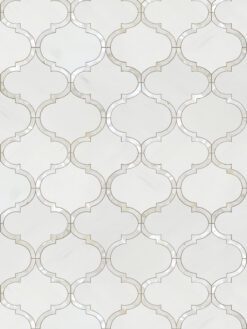 Mother of Pearl Waterjet White Mosaic Backsplash Tile BA7008 10