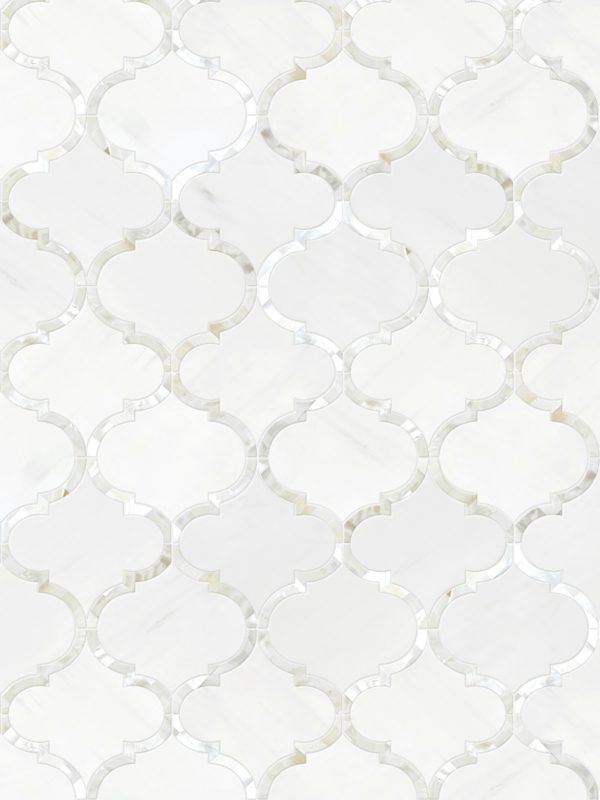 Mother of Pearl Waterjet White Mosaic Backsplash Tile BA7008 2