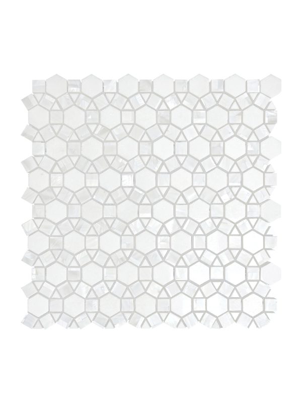 Pearl White Marble Mosaic Backsplash Tile BA7002 4