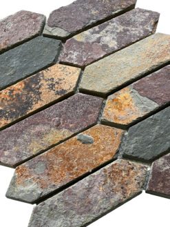 Rustic brown gray picket slate mosaic backsplash tile BA1066 2
