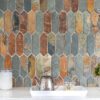 Rustic brown gray picket slate mosaic backsplash tile BA1066 6