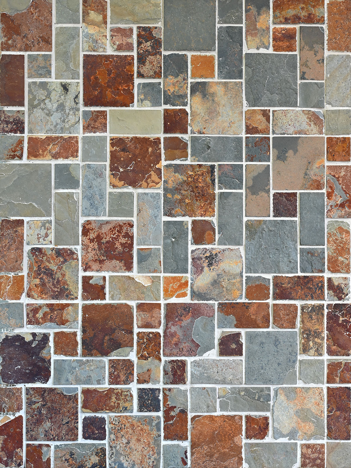 Rustic rusty brown slate stone mosaic tile backsplash BA1064 12