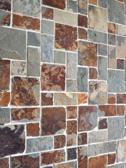 Rustic rusty brown slate stone mosaic tile backsplash BA1064 14