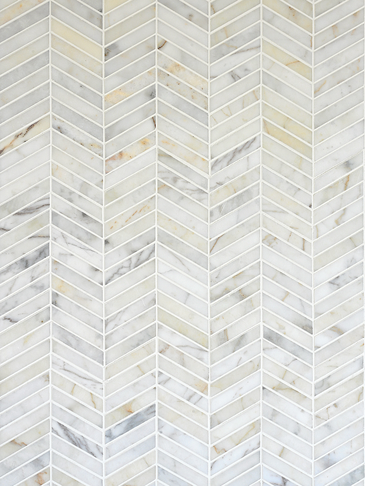 Warm Gold White Gray Chevron Mosaic Backsplash Tile BA6312 4
