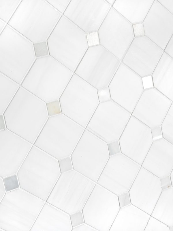 White Gray Dot Marble Mosaic Backsplash Tile BA6304 5