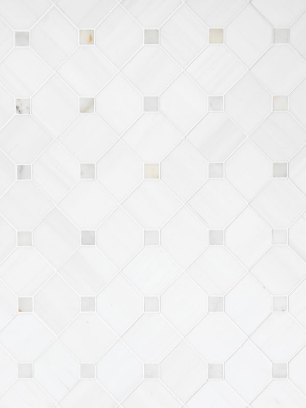 White Gray Dot Marble Mosaic Backsplash Tile BA6304 7