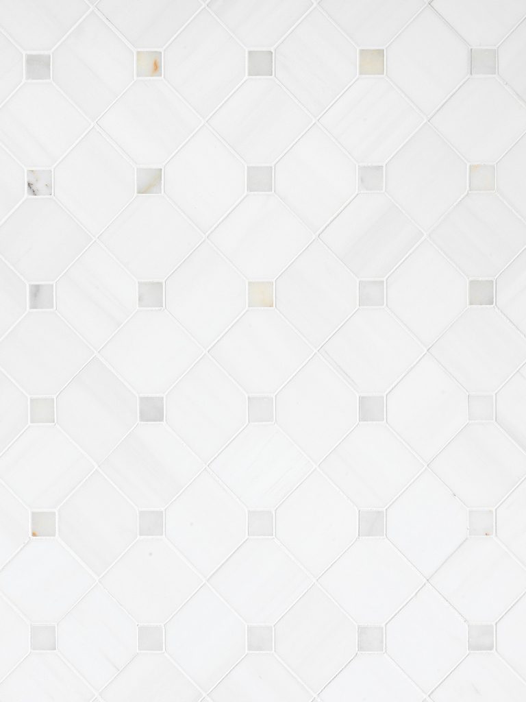 White Gray Dot Marble Mosaic Backsplash Tile