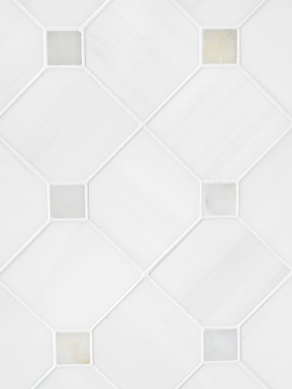 White Gray Dot Marble Mosaic Backsplash Tile BA6304 8