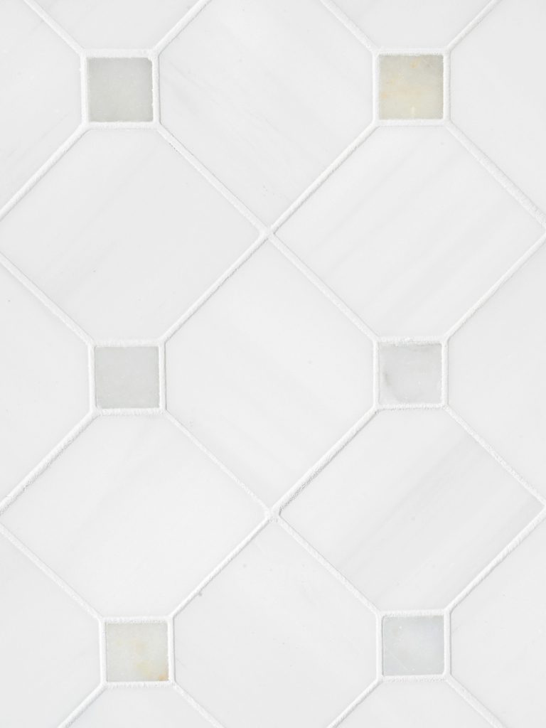 White Gray Dot Marble Mosaic Backsplash Tile