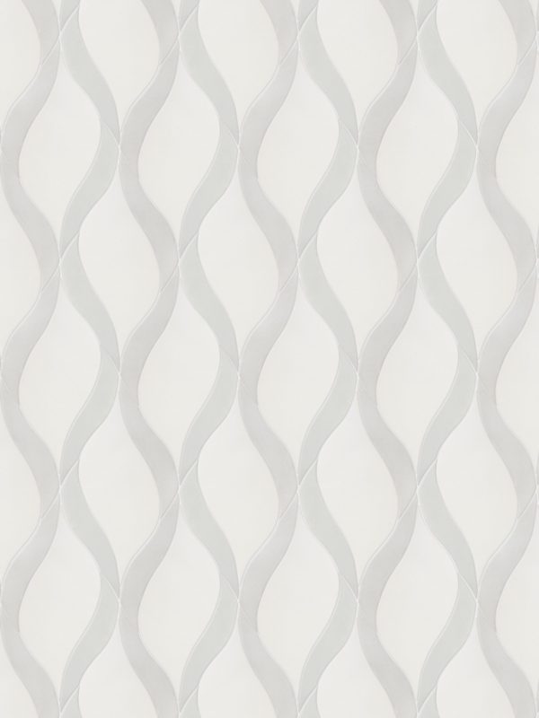 White Gray Waterjet Luxury Mosaic Backsplash Tile BA7006 2
