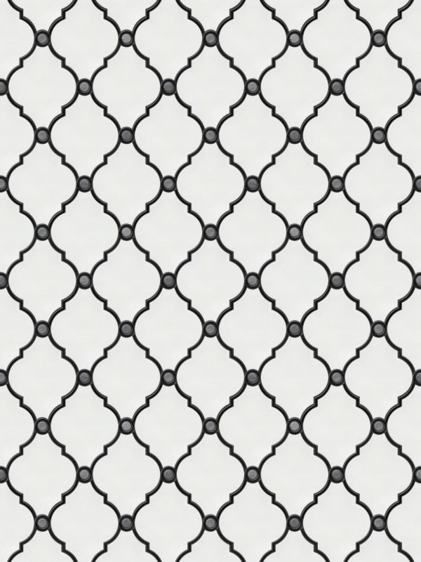 White black water jet luxury mosaic backsplash tile BA7004 2