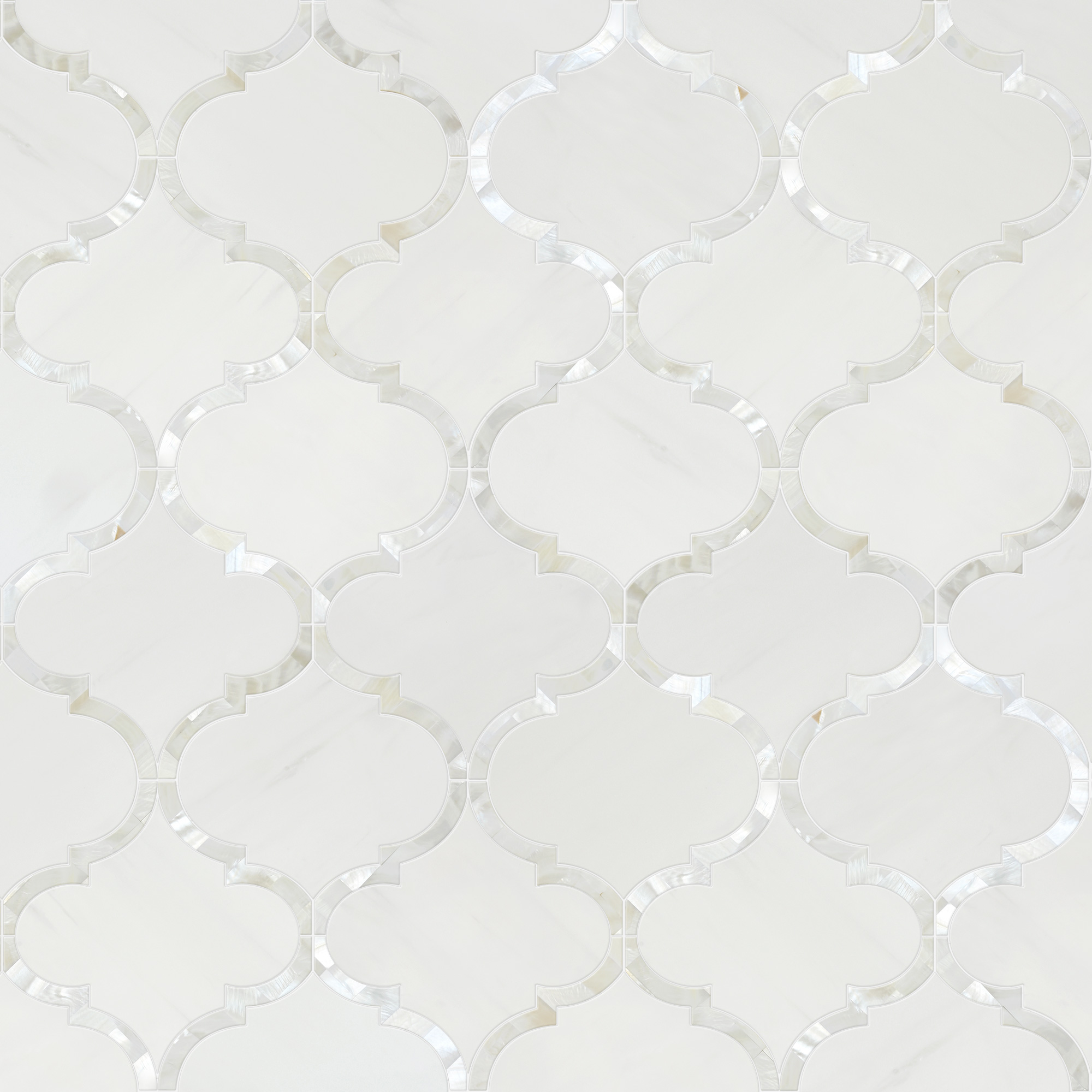 Mother of Pearl Waterjet White Mosaic Backsplash Tile BA7008 6