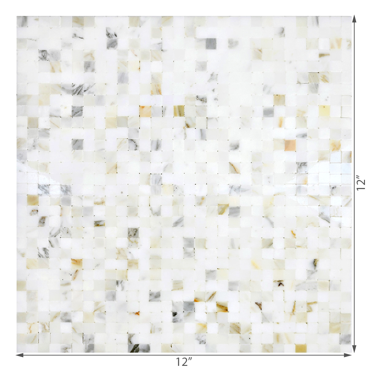 Small Cube Calacatta Gold Mosaic Tile BA7007 9