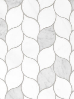 White Gray Marble Leaf Backsplash Tile BA6316 8