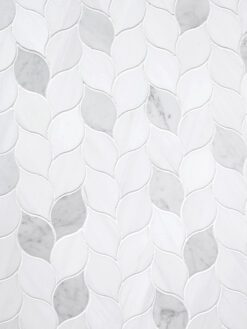 White Gray Marble Leaf Mosaic Backsplash Tile BA6316 2