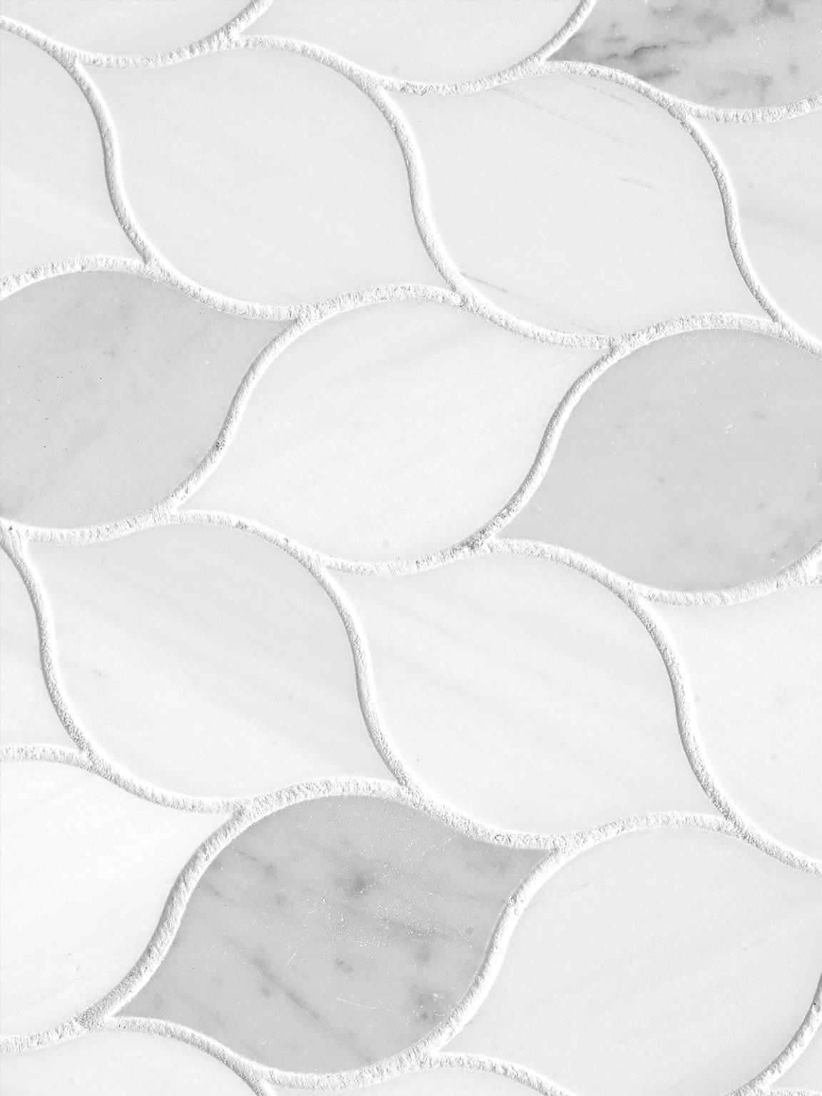 White Gray Marble Leaf Mosaic Backsplash Tile