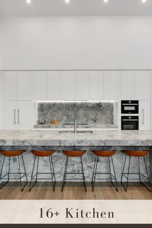 White Kitchen Cabinets with Gray Countertop