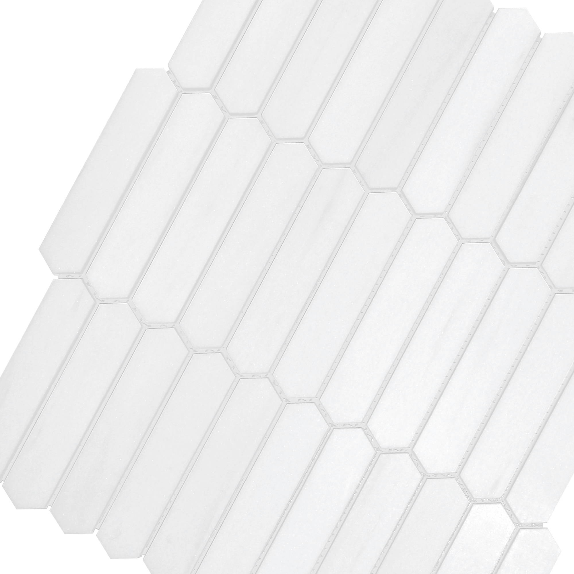 White Marble Small Picket Design Backsplash Mosaic Tile BA6302 8