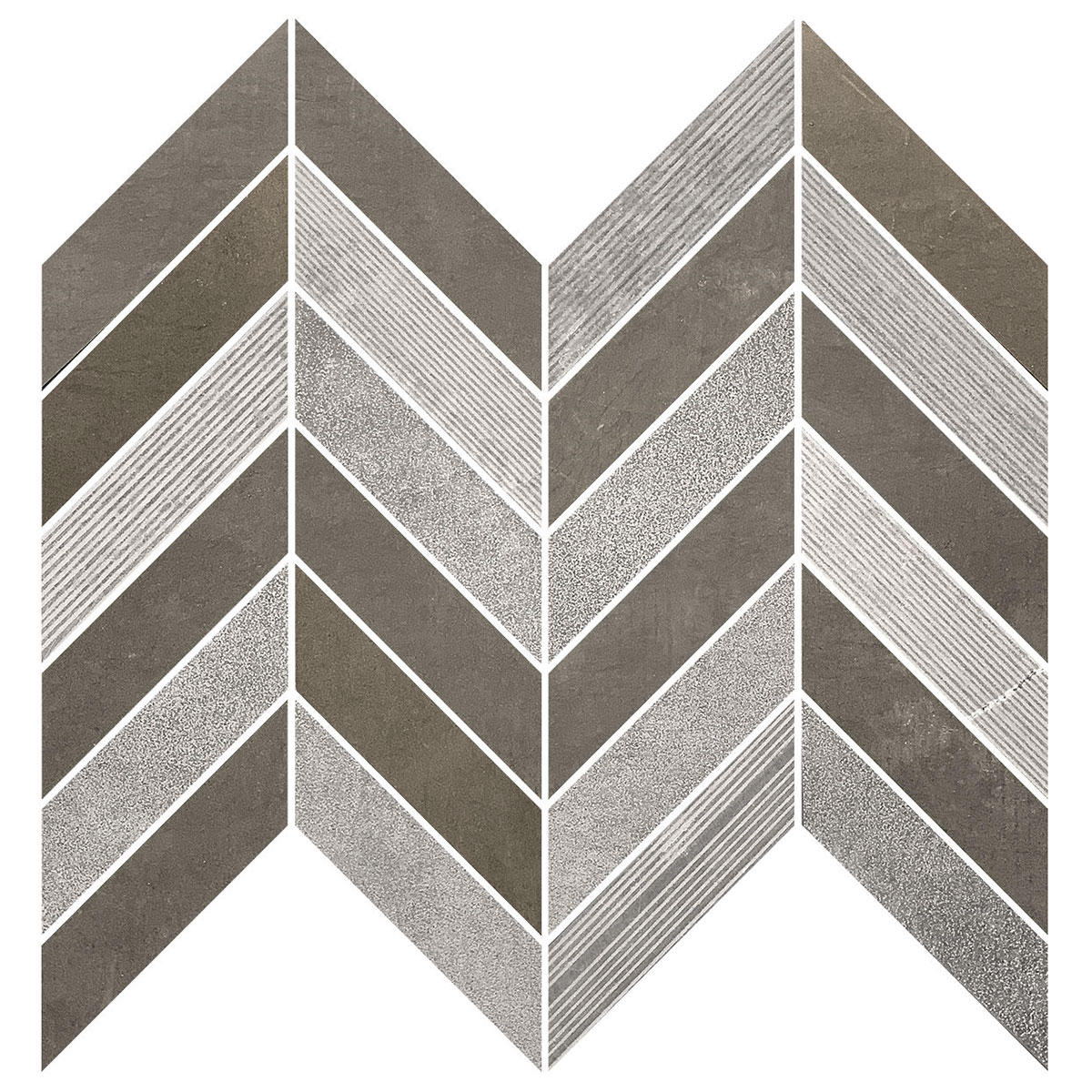 Gray Brown Modern Limestone Chevron Mosaic Tile BA631611