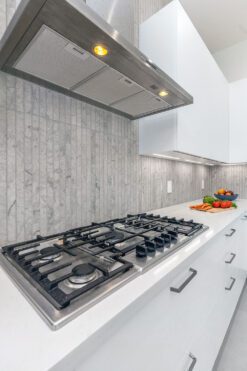Modern Long Gray Limestone Backsplash Tile BA1038